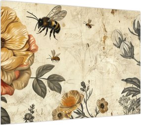 Obraz na szkle - Bee Meadow (70x50 cm)
