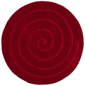 Czerwony wełniany dywan Think Rugs Spiral, ⌀ 140 cm