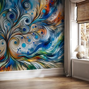 Fototapeta - Kolorowe energetyczne drzewo (196x136 cm)