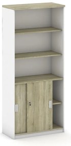Szafa przesuwna MIRELLI, 800 x 400 x 1800 mm, biały/dąb sonoma