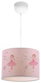 Dziecięcy żyrandol CANDY 1xE27/40W/230V różowy