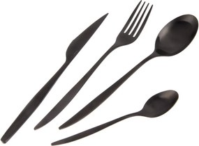 Czarne sztućce ze stali nierdzewnej 24 szt. – Orion