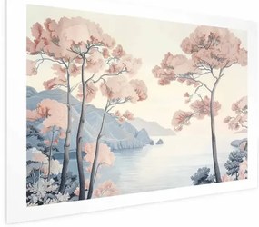 Plakat Ocean i drzewa 90x60 cm bez ramy z marginesem ARTGEIST B