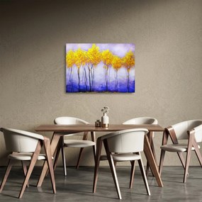Obraz na szkle żółtych drzew (70x50 cm)