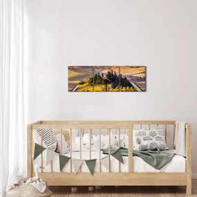 Obraz krajobrazu w książce (z zegarem) (90x30 cm)