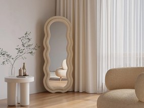 Lustro organiczne z weluru - szer. 60 x wys. 160 cm - Beżowy - LINOA