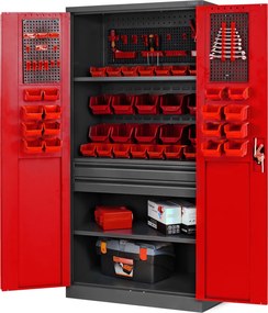 Szafa narzędziowa z 2 szufladami Szymon 92x50x185 cm antracyt/czerwony