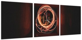 Obraz - linie w tunelu (z zegarem) (90x30 cm)