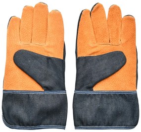 Niebiesko-pomarańczowe rękawice ogrodowe Esschert Design Denim