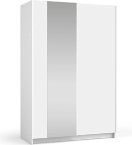 Szafa Przesuwna CERON 120 cm z Lustrem Szafa Dwudrzwiowa, Biały