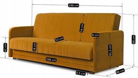 Musztardowa kanapa z funkcją spania L6-W84