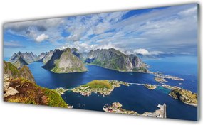 Panel Szklany do Kuchni Fiordy W Lazurowym Blasku