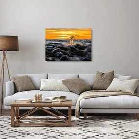 Obraz na szkle - fale morskie (70x50 cm)