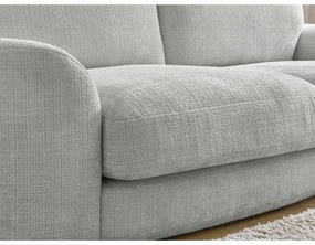 Jasnoszary narożnik z tkaniny szenilowej (prawostronny/z szezlongiem) Leonore – Bobochic Paris