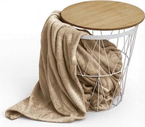 Koc z mikropluszu CALMI 150x200 cm beżowy