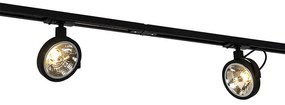 System szynowy z 5 reflektorami czarny 1-fazowy - Go