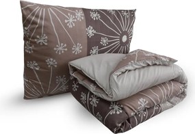 Zestaw całorocznej kołdry 140x200 cm z włókna pustego z poduszką 70x90 cm POLARIA, brązowa