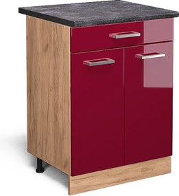 Szafka dolna do kuchni czerwony połysk 60x60x81.6 r-line