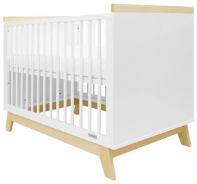 New Baby Łóżeczko dziecięce Marcus z barierką,białe/naturalne