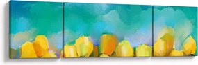 Obraz żółtych tulipanów (170x50 cm)