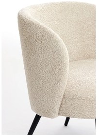 Kremowy fotel z materiału bouclé Dieyda – Light &amp; Living