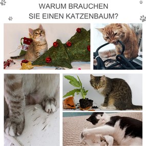 PawHut Drapak z piłeczkami Słupek do ostrzenia pazurów z sizalu Szary kolor dla kotów zabawa i relaks | Aosom PL