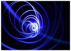 Obraz na szkle - niebieskie spirale (70x50 cm)