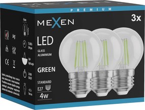 Mexen Vintis 3x żarówka filament LED E27, G45, 4W, 55 lm, green - L156-E27-04XX-46x03