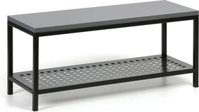 Ławka szatniowa z metalową półką na buty, 1000x360x439 mm, grafitowa