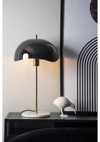 Czarna lampa stołowa (wys. 56 cm) Waved Dome – Leitmotiv