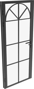 Drzwi odwracalne w stylu art deco z aluminium i szkła hartowanego - W204 x S73 cm - Czarne - VIGELO