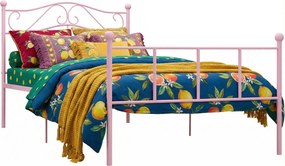 Różowe minimalistyczne łóżko z metalu 90x200 cm F9-P27