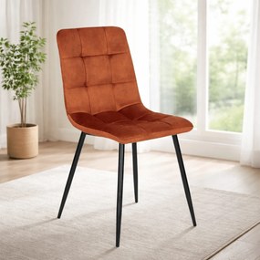 Krzesło Tapicerowane do Jadalni PERU Rude Welurowe Nowoczesne Loft