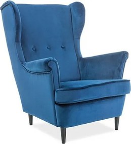 Fotel uszak LORD VELVET granatowy