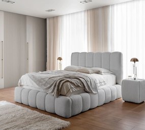 Szare tapicerowane łóżko chmurka 5 rozmiarów E5-M05