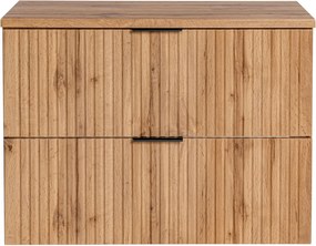 Szafka umywalkowa ASTROS w kolorze naturalnego drewna 80 x 46 cm z blatem Light OAK
