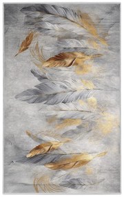 Dywan w szaro-złotym kolorze odpowiedni do prania 120x180 cm Golden Feathers – Mila Home