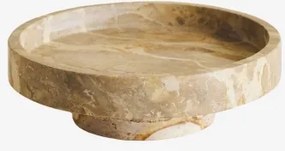 Okrągła Taca Na Drobiazgi Ø25 Cm Z Naturalnego Kamienia Kevara Marmur Beżowy Panther - Sklum