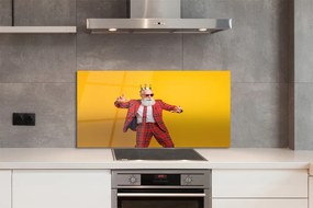 Szklany Panel Elegancja w Garniturze w Kratę