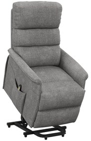 HOMCOM Fotel relaksacyjny z funkcją wstawania regulowane oparcie i podnóżek do 120 kg szary 66x90x96 cm | Aosom PL
