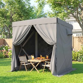 Outsunny Pawilon 1,85x1,85m Wodoodporny Stabilny Zimoodporny Pop-up Składany Pawilon z 4 Siatkowanymi Ścianami Bocznymi Torbą, UV 30+ | Aosom PL