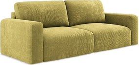 Kanapa 3-osobowa z funkcją spania - z tkaniny szenilowej - limonkowy - KONA