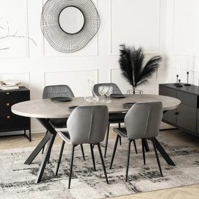 Stół Okrągły Rozkładany LUKAS 100-250 cm Beton Nowoczesny Loft