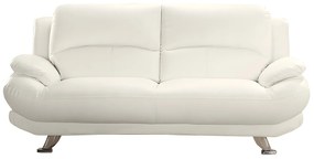 Kanapa 3-osobowa z ekoskóry MUSKO - Kość słoniowa