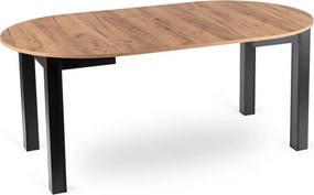 Stół Okrągły Rozkładany JAMES 103-223 cm Dąb Craft/Czarny Loft