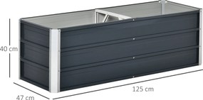 Outsunny podwyższona grządka, 125 cm x 47 cm x 40 cm