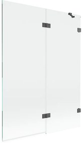 Mexen Lunar parawan nawannowy 2-skrzydłowy prawy 130 x 150 cm, transparent, gun gray szczotkowany - 897-130-100-66-00-P