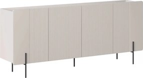 Komoda Malmi 200 cm czterodrzwiowa - kaszmir / crema bianca / czarne nóżki