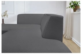Ciemnoszary narożnik modułowy z materiału bouclé (lewostronny/w kształcie litery L) Megeve – Bobochic Paris