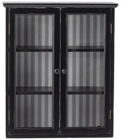 Czarna witryna z litego drewna jodłowego wisząca 51,5x66,5x22,5 cm Hazem – Bloomingville